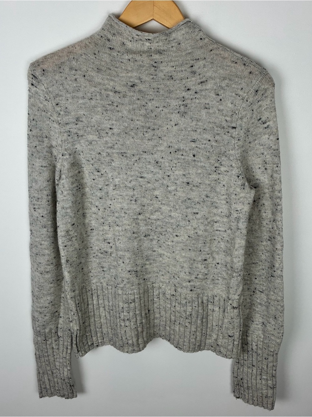 Madewell Gray Donegal Inland Turtleneck in Coziest Yarn Mock Neck Wool Blend L